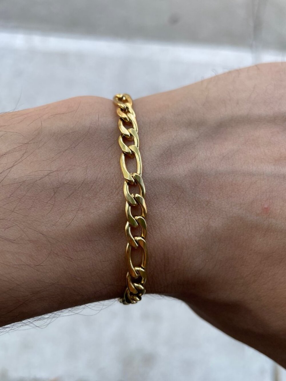 Gold 5mm Figaro Link Bracelet 7.75 Inch